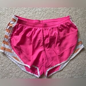 Soffe Pink Athletic Shorts with Orange Stripe